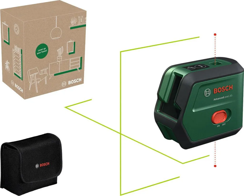 Laser lignes croisées AdvancedLevel 2G Bosch vert haute visibilité