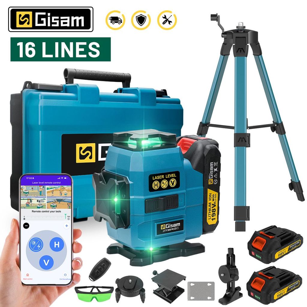 GISAM 4D Kreuzlinienlaser 16 Linien, grüner Strahl, 360° Produktbild 