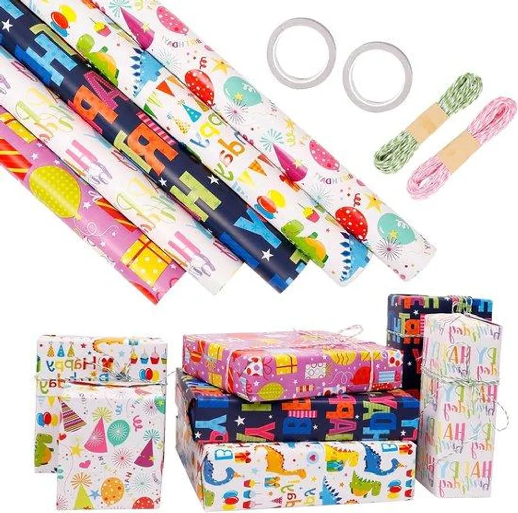 Rouleaux de Papier Cadeau Dinosaure 43cm x 3m - Anniversaire Garçon Fille
