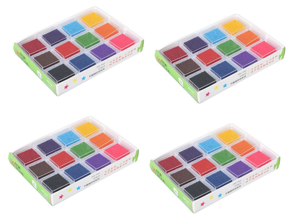 48 Stück Stempelkissen, 12 Farben, waschbarer Stempel, Kinderspielzeug für DIY-Kunsthandwerk, Kartenherstellung