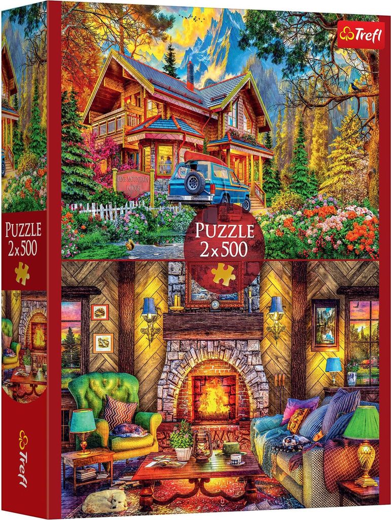 Puzzle 2x500 Un voyage à la montagne TREFL Image du produit 