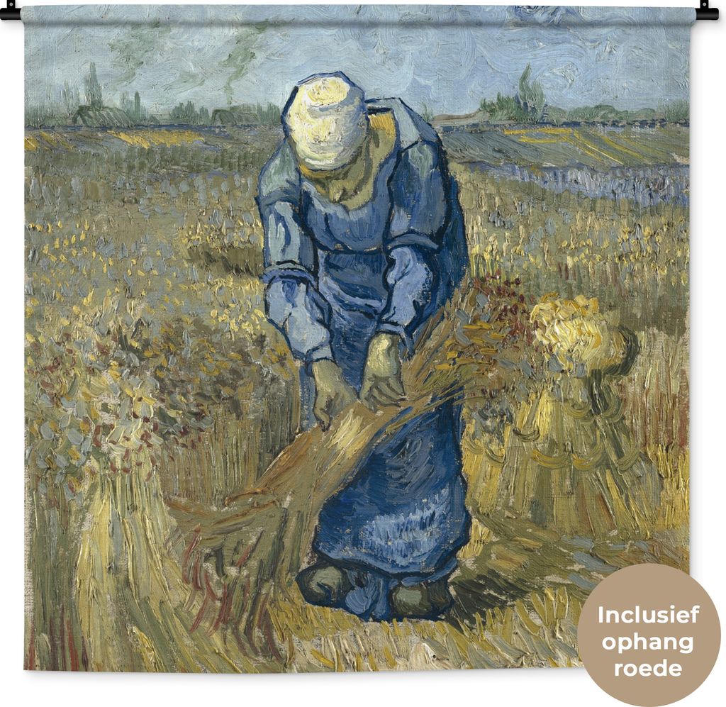 MuchoWow Wandteppich Wandbehang Der Schafspelz (nach Millet) - Vincent van Gogh 150x150 cm Tapisserie Dekoration Wandtuch - Wohnaccessoires - Mod...
