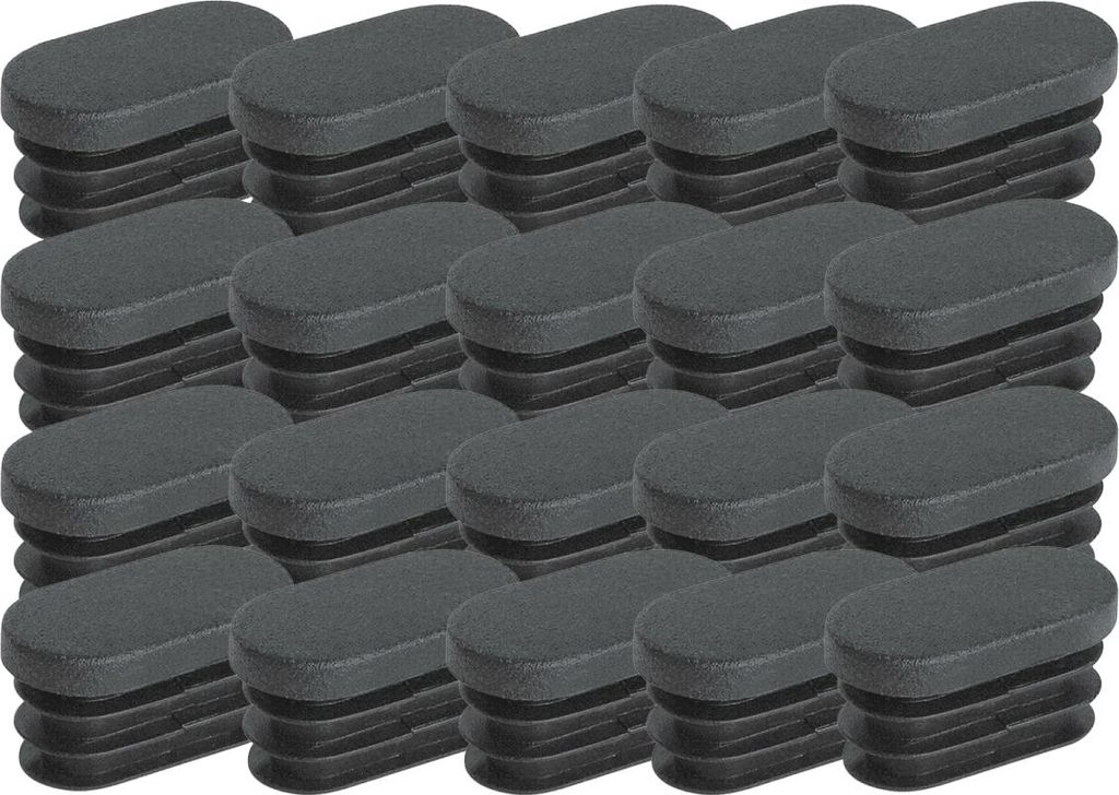 Möbelbeinkappen aus Kunststoff, ovale Stuhlbeinkappen, Möbelbeinkappen aus Kunststoff, ovale Trampolin-Stuhlkappen, 20 Stück (15 x 30 mm)