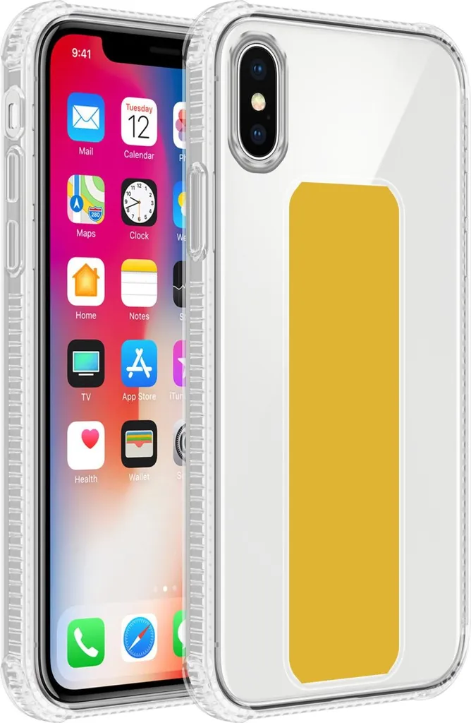 Cover iPhone XS/X Cadorabo Gialla Silicone Antiurto con Supporto