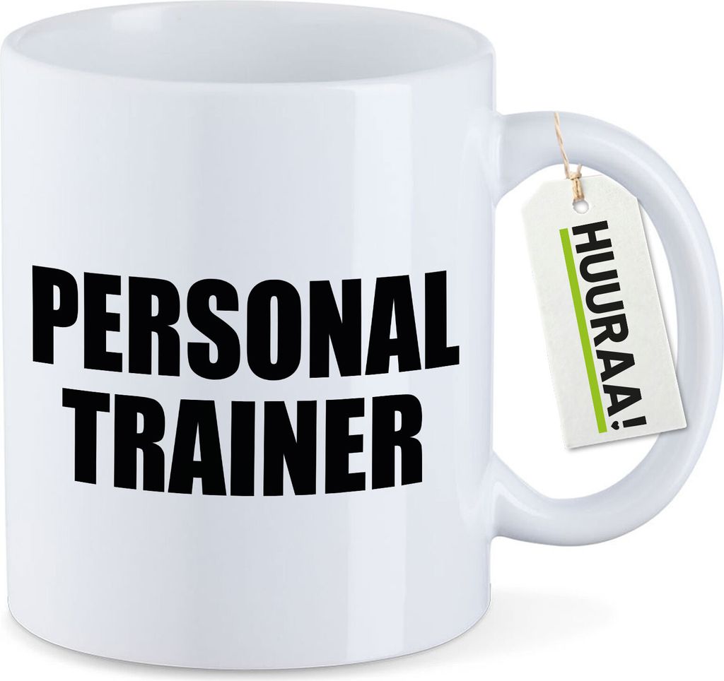 Huuraa Kaffeetasse Personal Trainer Training 330ml Weiß Keramik Kaffeebecher Geschenkidee