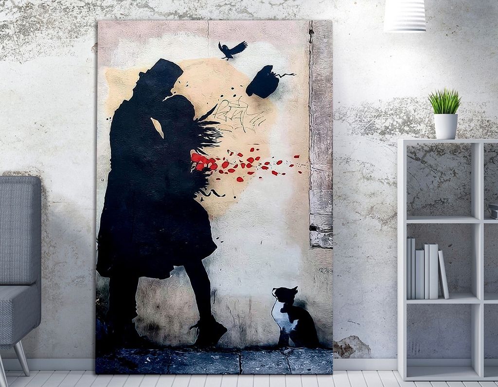 Wallity, WY04- BRS1108, Bunt, Leinwandbilder, 70 x 100 cm, 50% Baumwolle / 50% Polyester