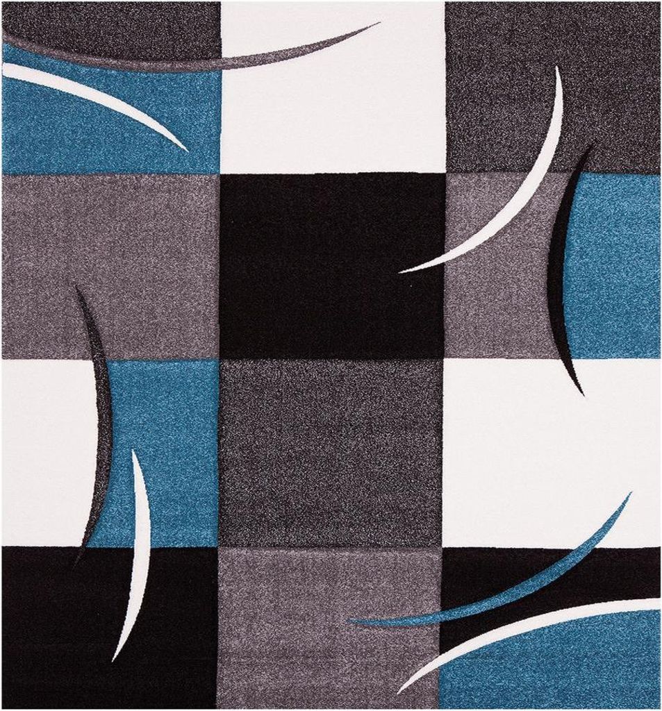 COMMA gewebter Wohn- und Schlafzimmerteppich mit Schachbrettmuster