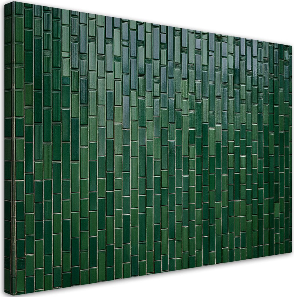 Leinwandbild Grün Abstrakt 90x60 Feeby Grün bild für die wand bereit zum aufhängen