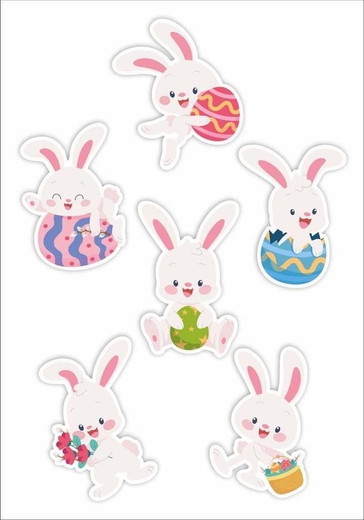 Doppelseitige Fensterdekorationen - Hares.... 6Stück
