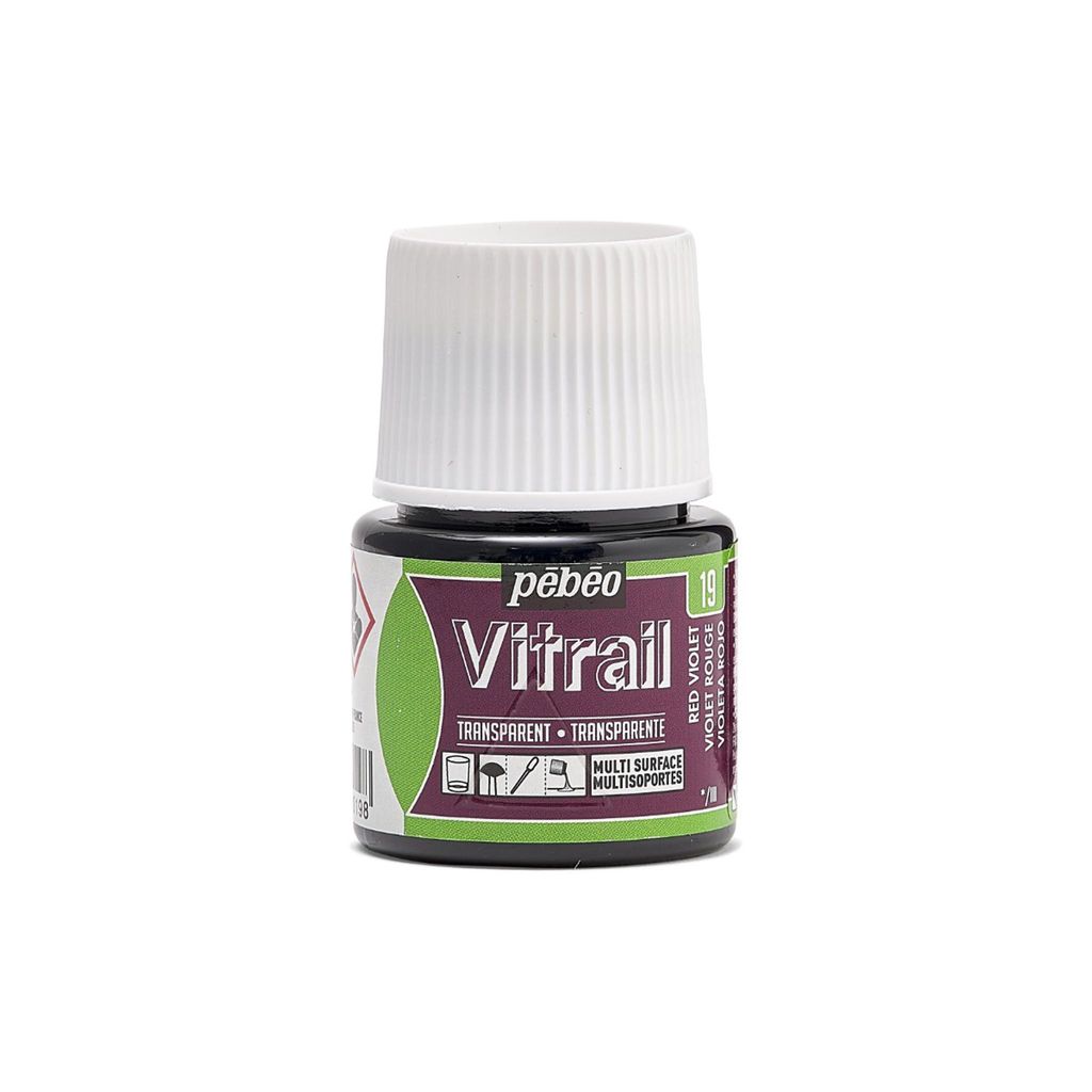 Pebeo Vitrail Transparente Glasfarbe, 45 ml, 19 Rotviolett