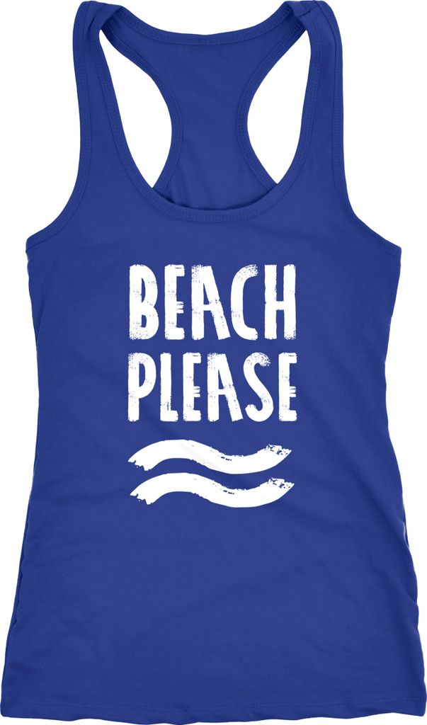 Damen Tank-Top Beach please Racerback Neverless blau M