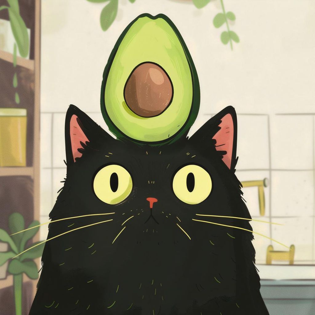 Plakat 100x100cm Avocado auf dem Kopf