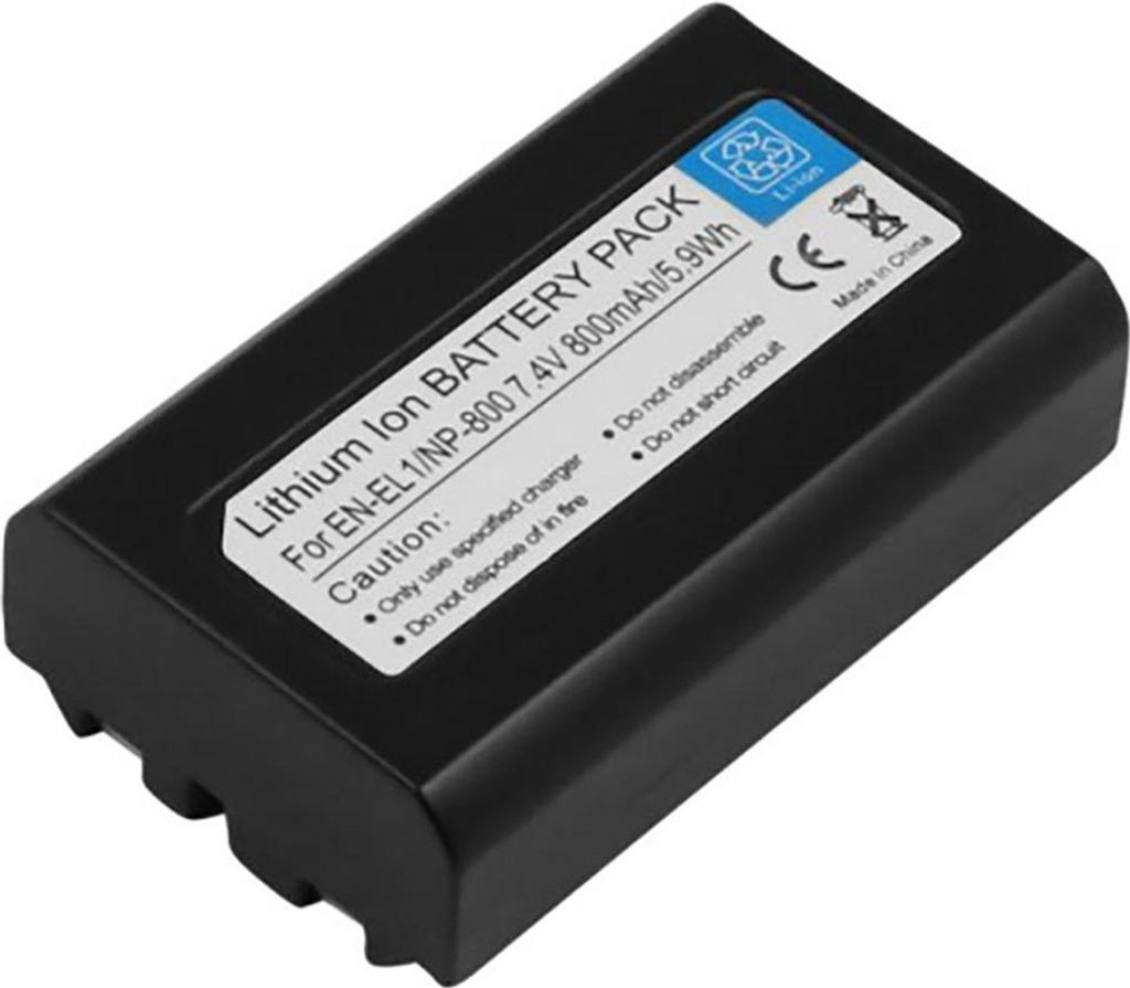 Avizar, Akku Nikon EN‐EL1 7,4 V 800 mAh Li-Ion, Schwarz
