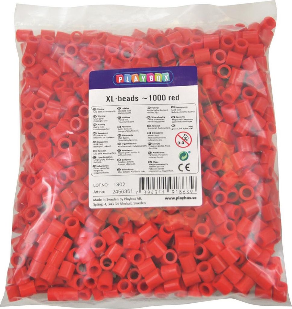 Playbox XL-Perlen 1000 Stück rot Produktbild 