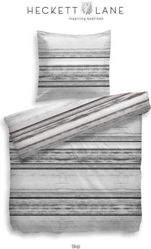 HNL Skip Marrone 135x200: Biancheria da Letto in Cotone Twill a Righe
