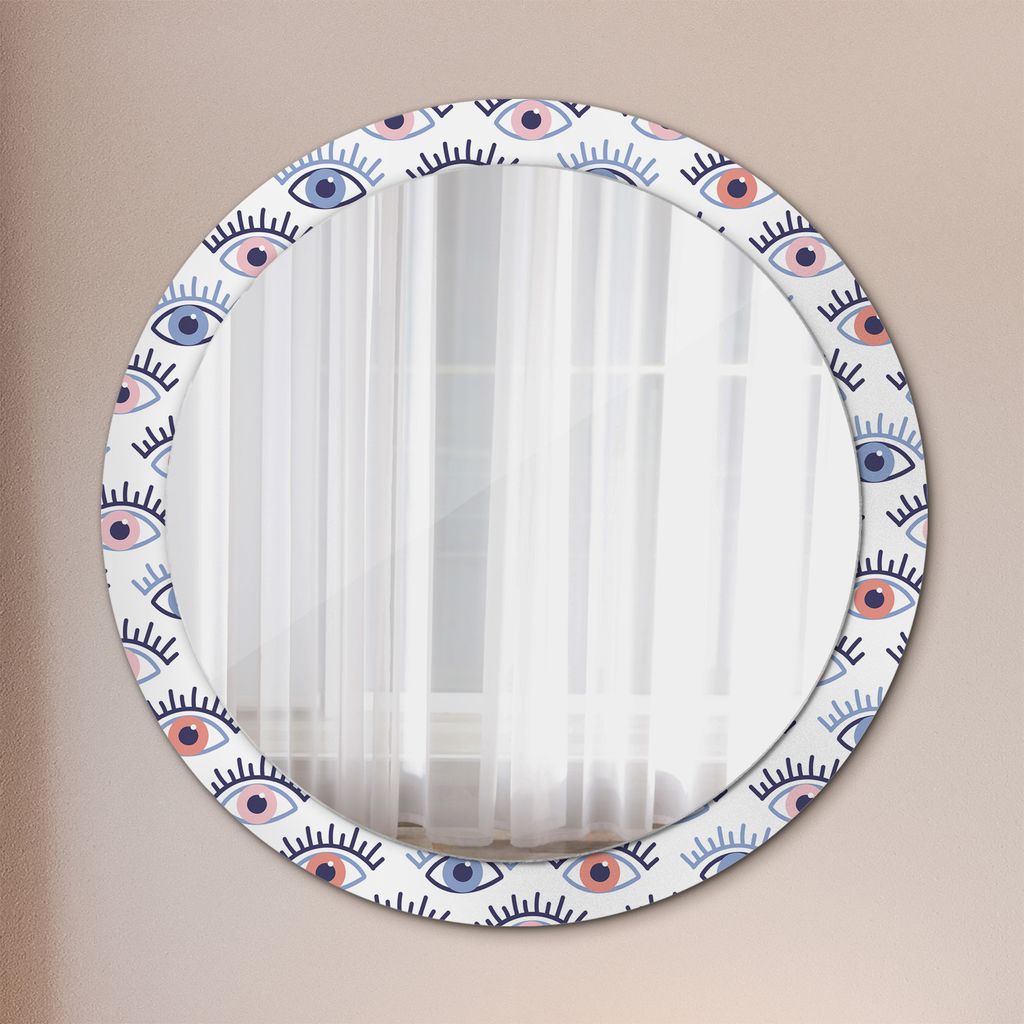 Spiegel - Mirror zum Wandspiegel Schlafzimmer – Schminkspiegel- modern Augen Stil- Ø90cm