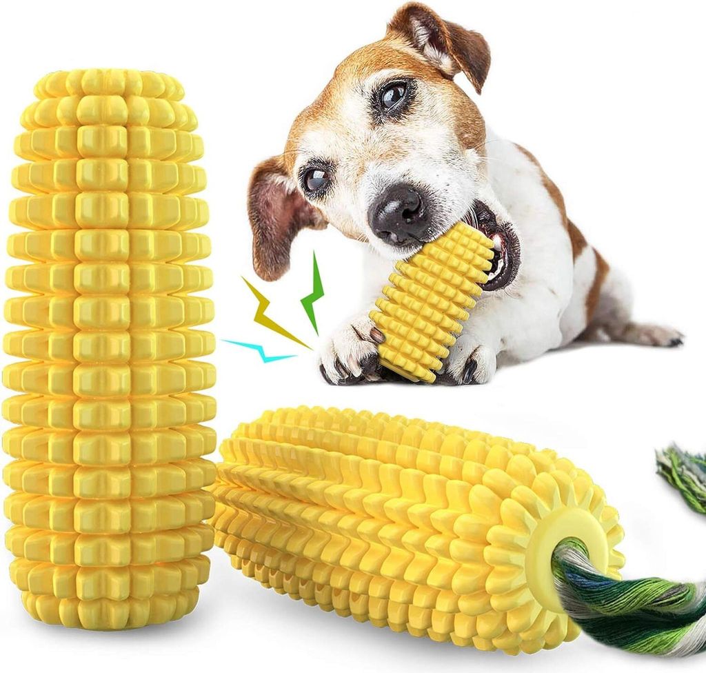 Carllg Hund Kauspielzeug für aggressive Kauer, robust und langlebig interaktive Hundespielzeug, Welpe Zähne kauen Maiskolben Spielzeug für alle ...