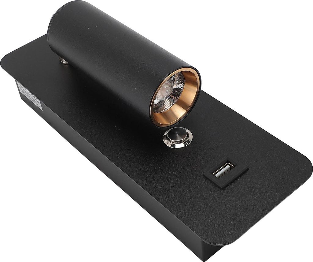 LED-Wandleuchte Wandmontage Leselicht mit USB-Anschluss für Nachttisch Lesung Schlafzimmer Wohnzimmer 4000K drehbar Hardwired