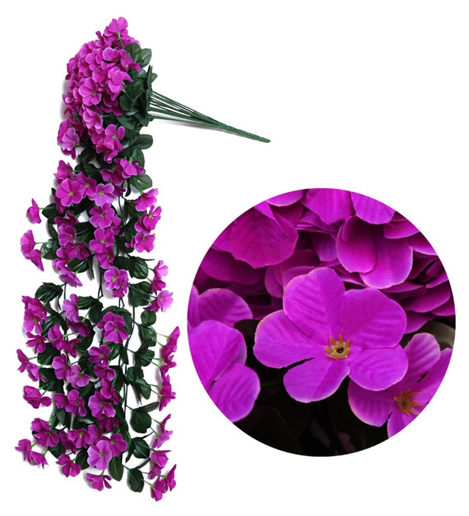 Künstliche Herbstblumen für den Außenbereich, hängende Ranken, UV-beständig, realistisch aussehende Kunstblumen, Dekoration für Haus und Garten