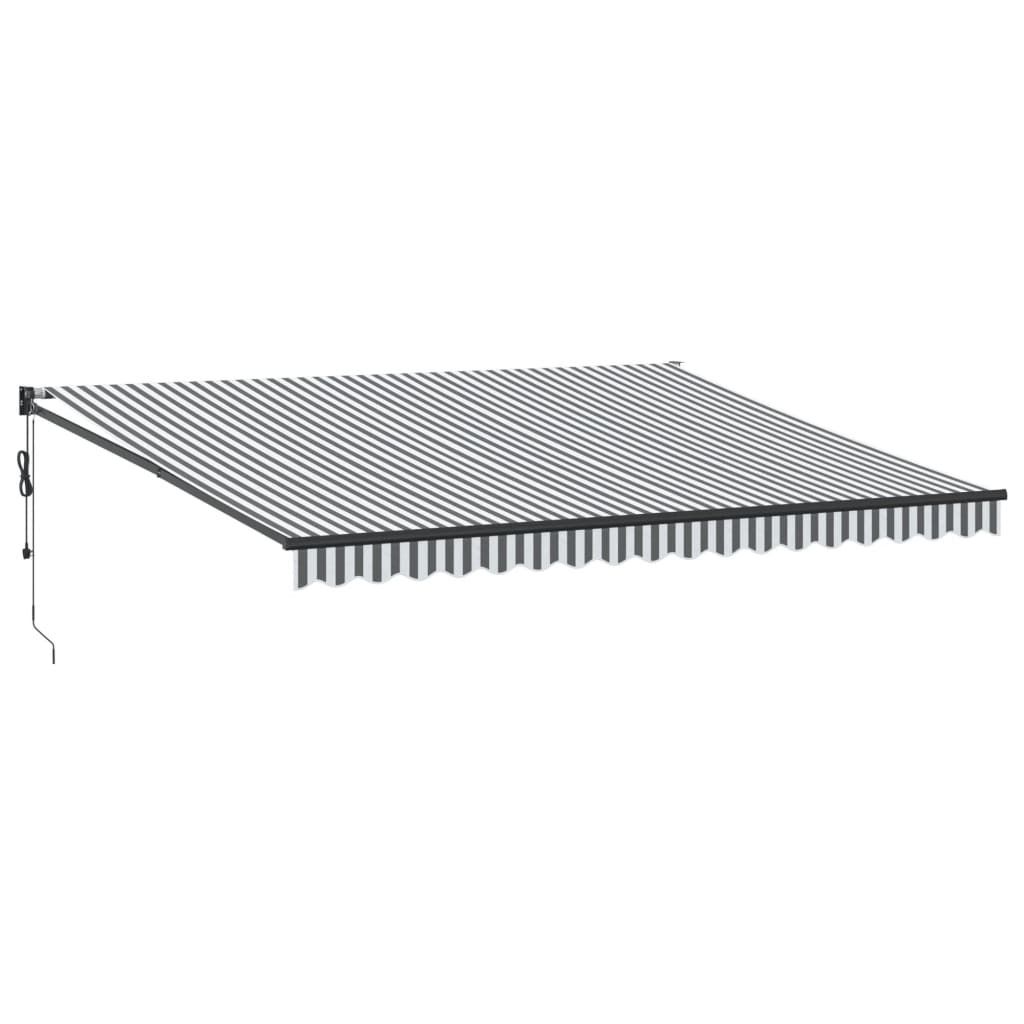 Markise Einziehbar Anthrazit und Weiß 4,5x3 m Stoff & Aluminium