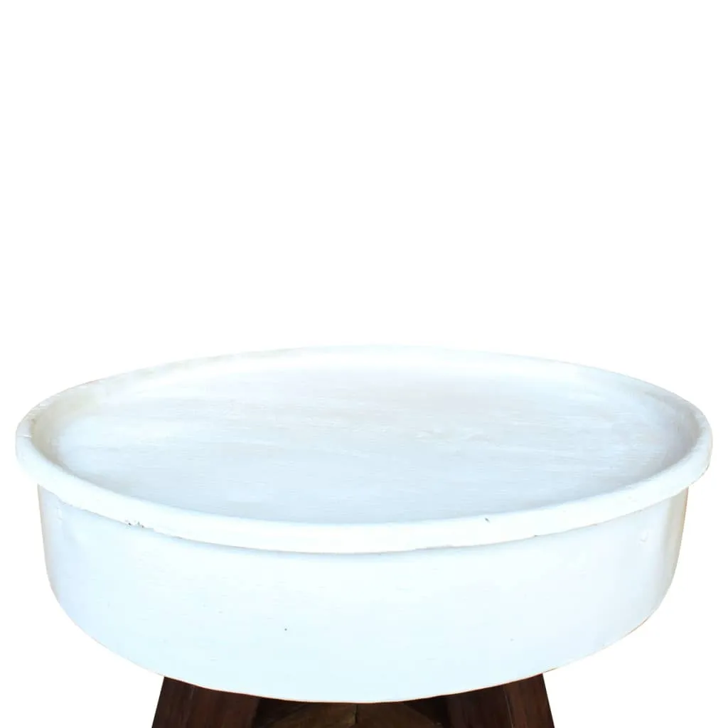 Petite table basse stable bois blanc 60x45 cm pour optimiser petit salon