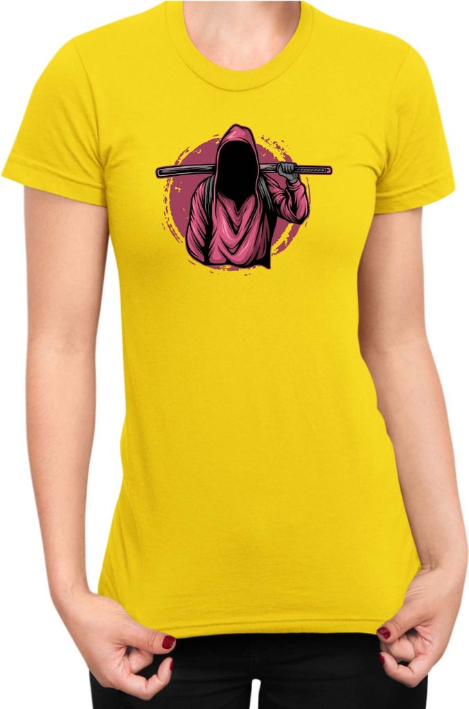 Damen T-Shirt Japan Anime Manga Ninja Assassin, Lady XS / Gelb
