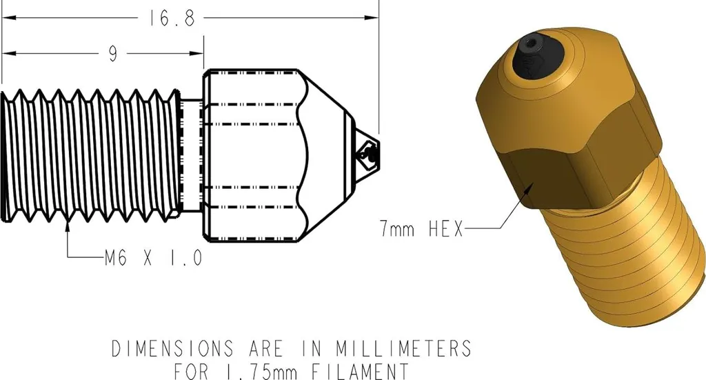 Buse de Précision E3D DiamondBack 0.4mm Creality Spider en Diamant - 3