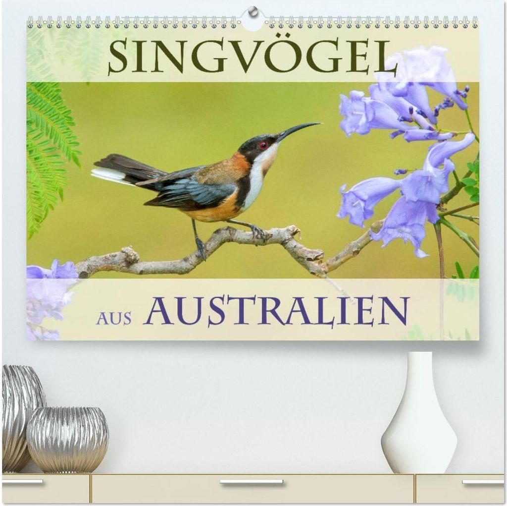 Singvögel aus Australien (hochwertiger Premium Wandkalender 2026 DIN A2 quer), Kunstdruck in Hochglanz