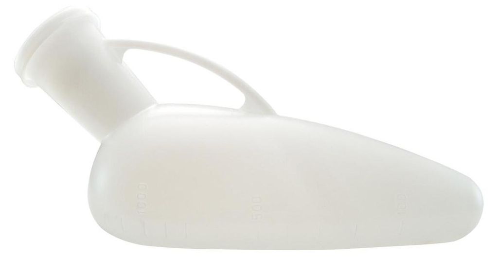 Sundo Urinflasche Mann mit Griff - milchig transparent - Produktbild 
