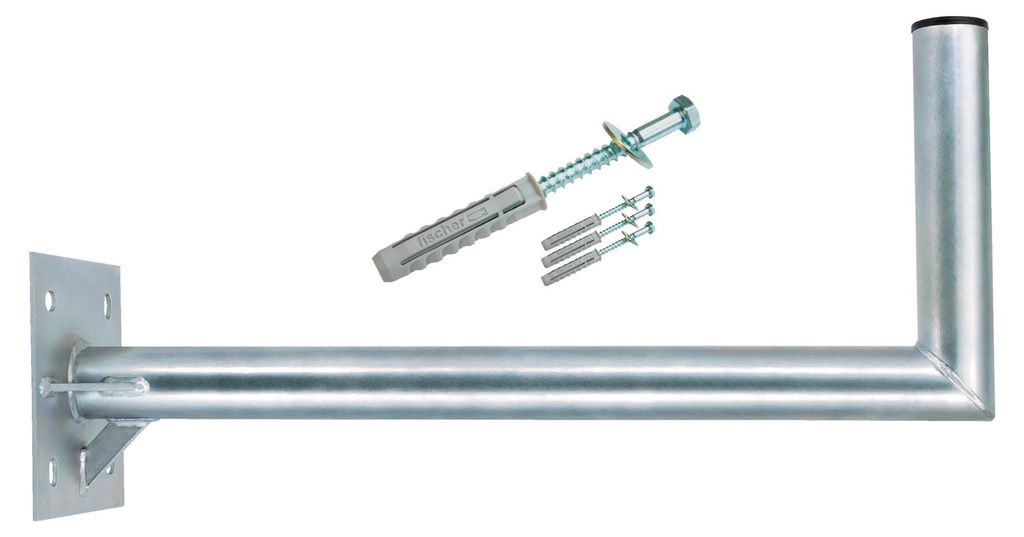 PremiumX 60cm Wandhalter Stahl verzinkt mit Verstrebung Produktbild 