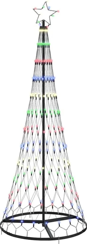 Arbre de Noël sans épines 184,5 cm : 230 LED Multicolore et Métal