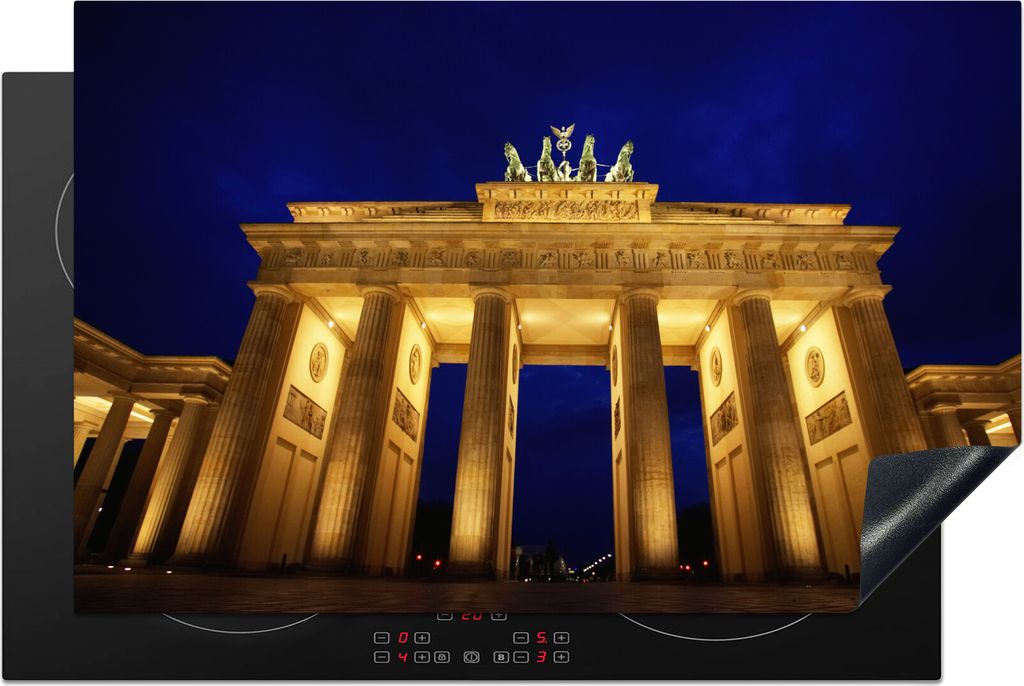 KitchenYeah Herdabdeckplatte Brandenburger Tor - Berlin - Deutschland , 80x52cm, Küche Deko, Glaskeramikfeld Herdabdeckung, Abdeckplatte fùr Ko...