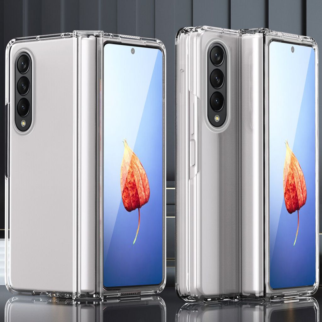 Galaxy Z Fold4 5G Hülle, Scharnierschutz Hartes PC Anti-Kratzer Schutzhülle mit Displayschutzfolie für Samsung Galaxy Z Fold 4 5G Transparent