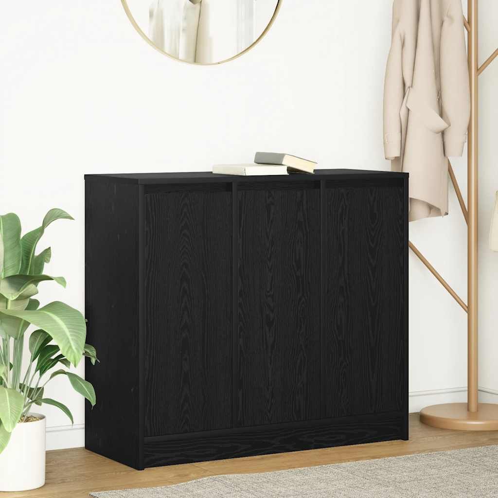 "2026 Promotion" Sideboard Wohnzimmer - Schwarz Eichen-Optik 85x34x76 cm Holzwerkstoff - Kommoden CC32340