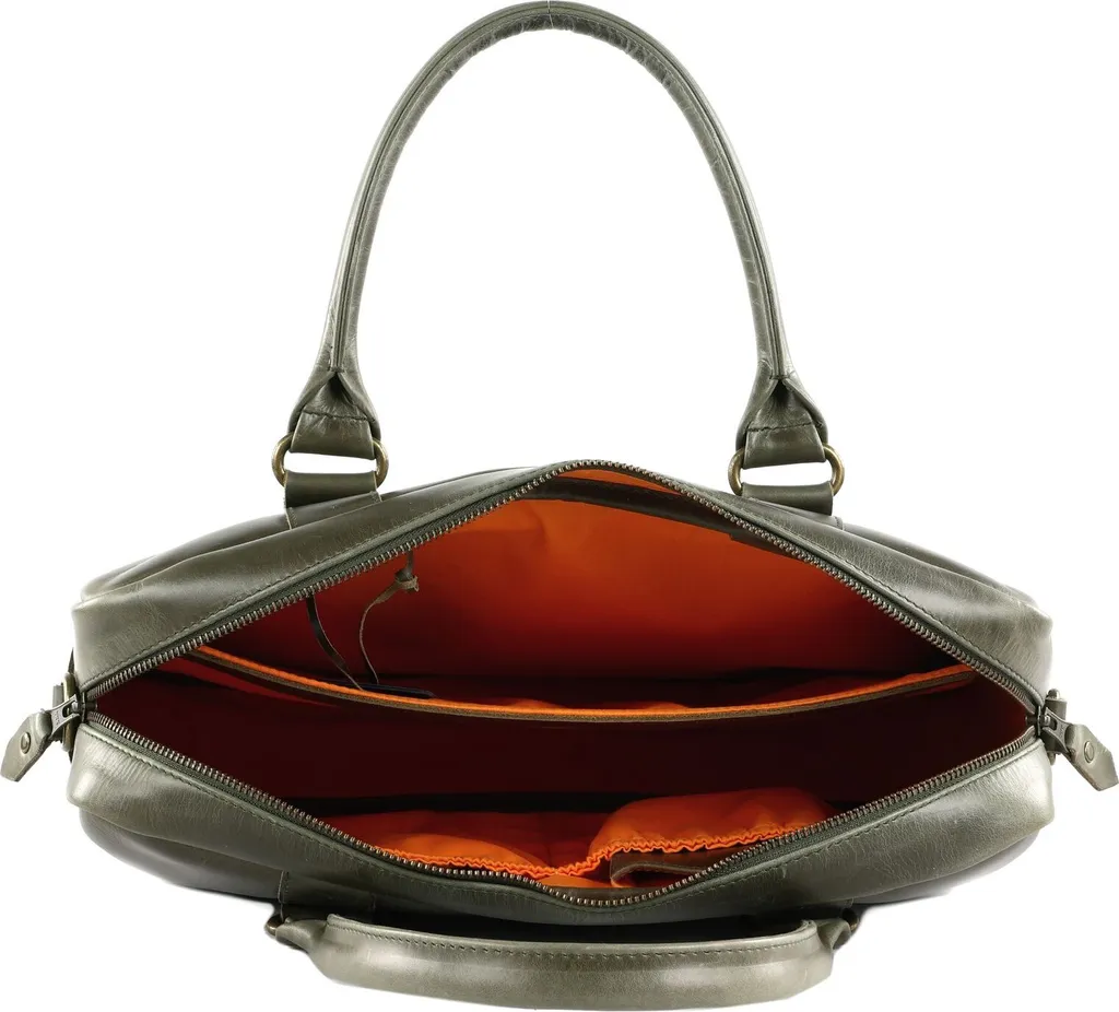 Sac de travail Everett cuir olive pour ordinateur et documents business