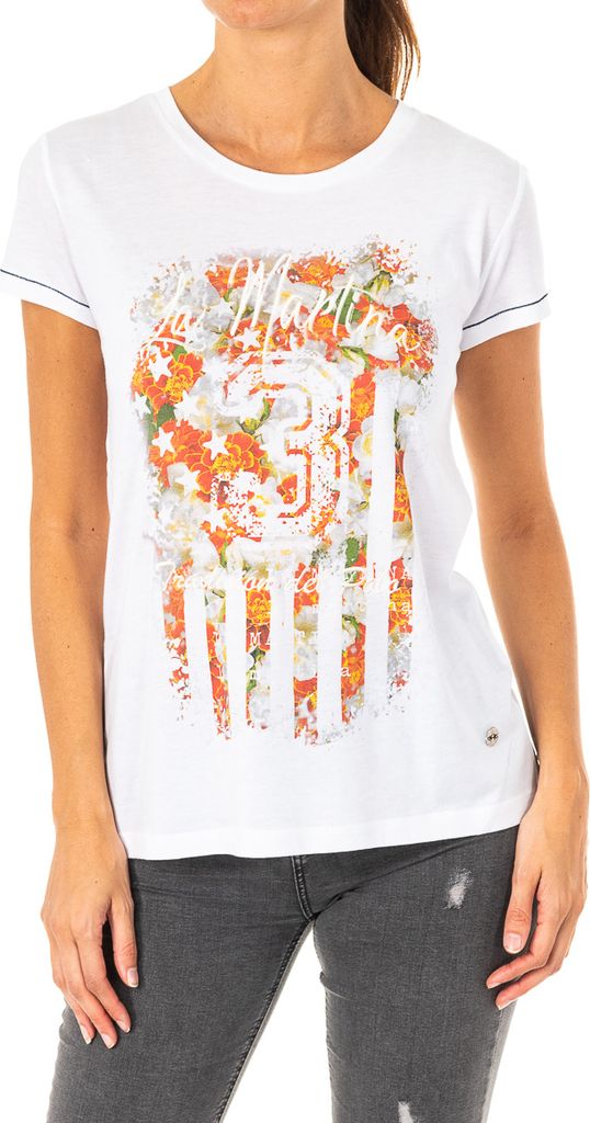 La Martina Damen-Kurzarm-T-Shirt mit Rundhalsausschnitt LWR309