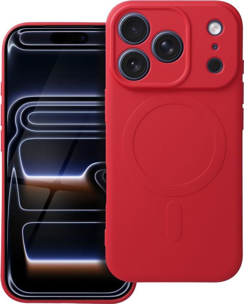 Case passend für iPhone 17 PRO Silicone Mag Cover kompatibel mit MagSafe red