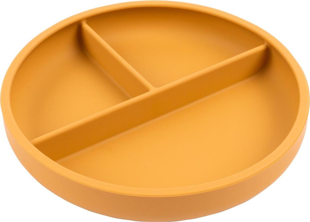 1x Ocker Baby Geteilt Silikon Saugplatte - Kinder Kleinkind Bleiben Sie Dran Entwöhnung Fütterung Essen Abendgericht mit Abschnitten - Von Tiny D...