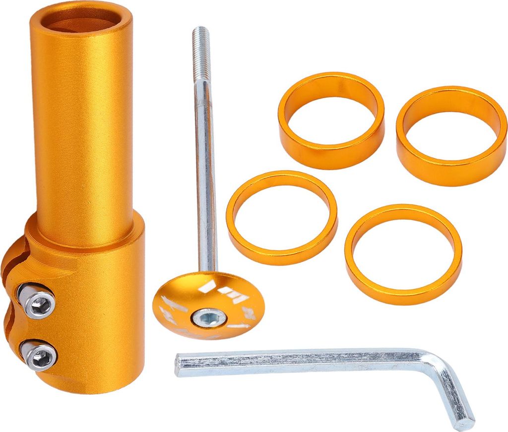 Shanrya Bike Stem Riser, Stem Extender Aluminiumlegierung Langlebig Stark Flexibel fr Mountainbike fr Rennrad(Gelb)