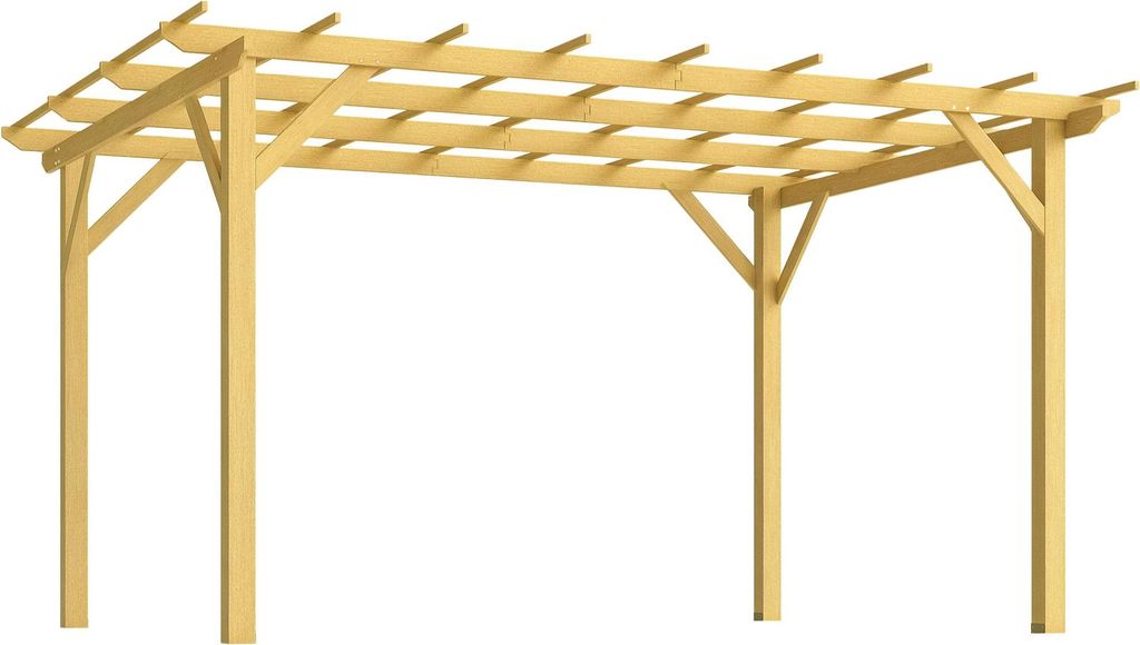 Outsunny Pergola jardin exterieur 3 x 4 m, pergola en bois, Image du produit 