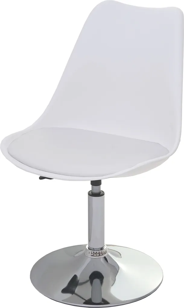 Siège pivotant Malmö T501 blanc pour bureau et cuisine, hauteur réglable