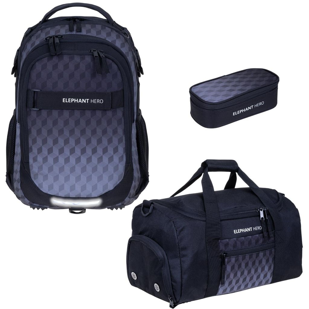 Schulrucksack Junge 3 Teile Set Elephant Hero Signature Produktbild 