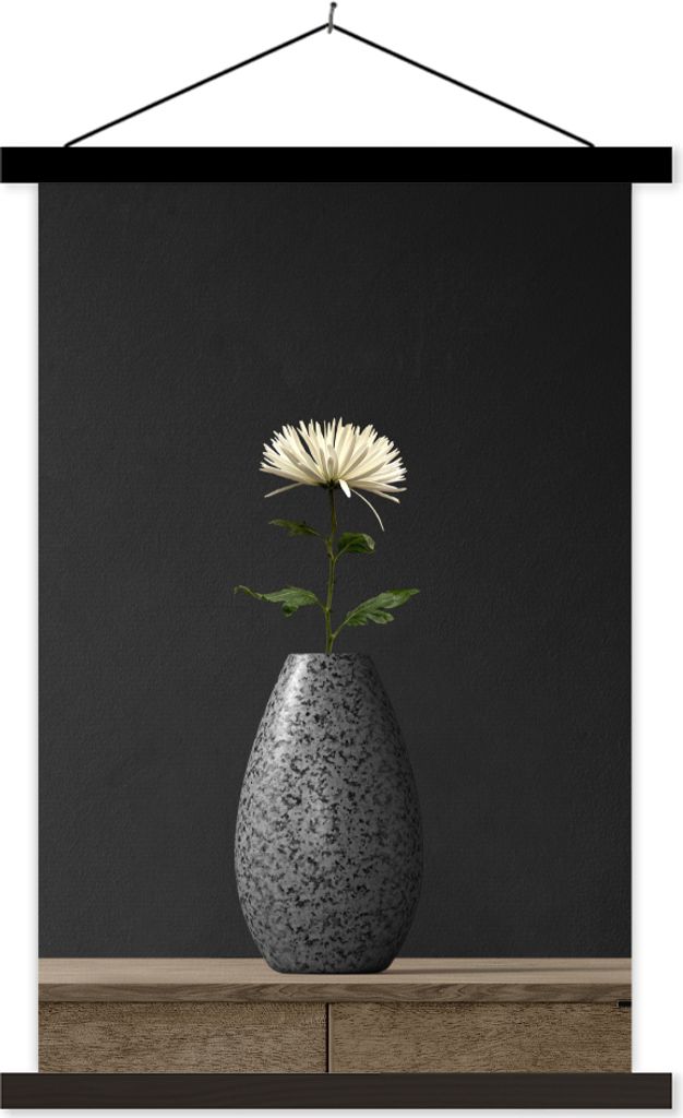 MuchoWow Textilposter Stilleben - Vase - Blume 120x180 cm mit schwarzem Rahmen - Fotos