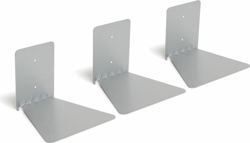 Umbra Conceal Wandregal Groß, 3er Set, Wand Regal, Schwebendes Bücherregal, Metall, Silber, 17.8 cm, 1005073-560