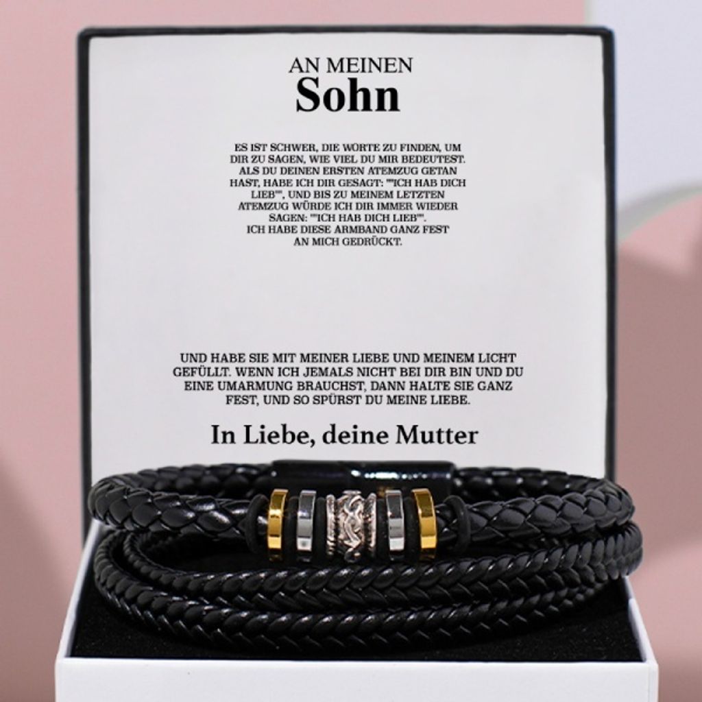An meinen Sohn - LEDERARMBAND FÜR MÄNNER - mit Geschenk Box Produktbild 1