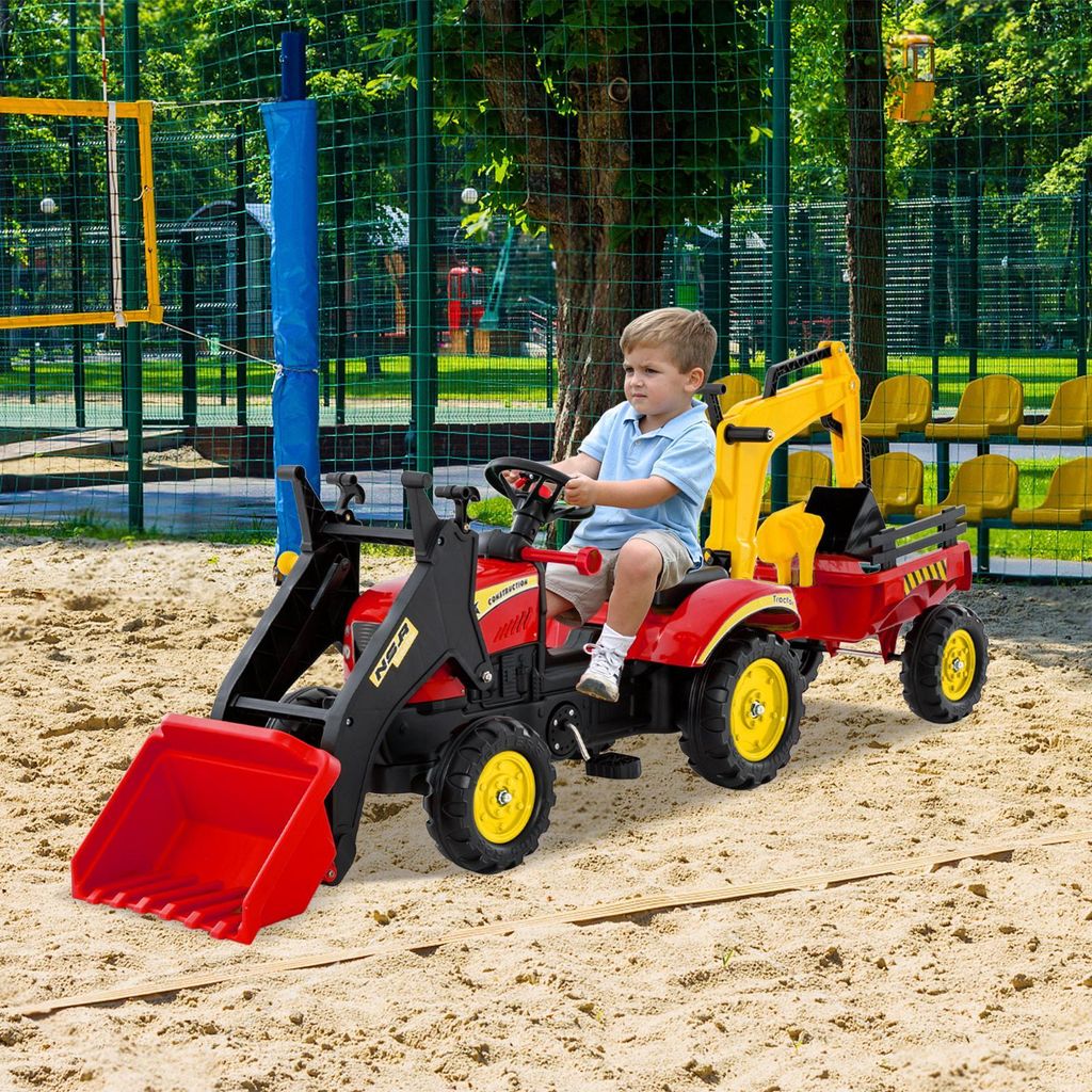 Trattore a pedali COSTWAY, trattore per bambini con Immagine del prodotto 