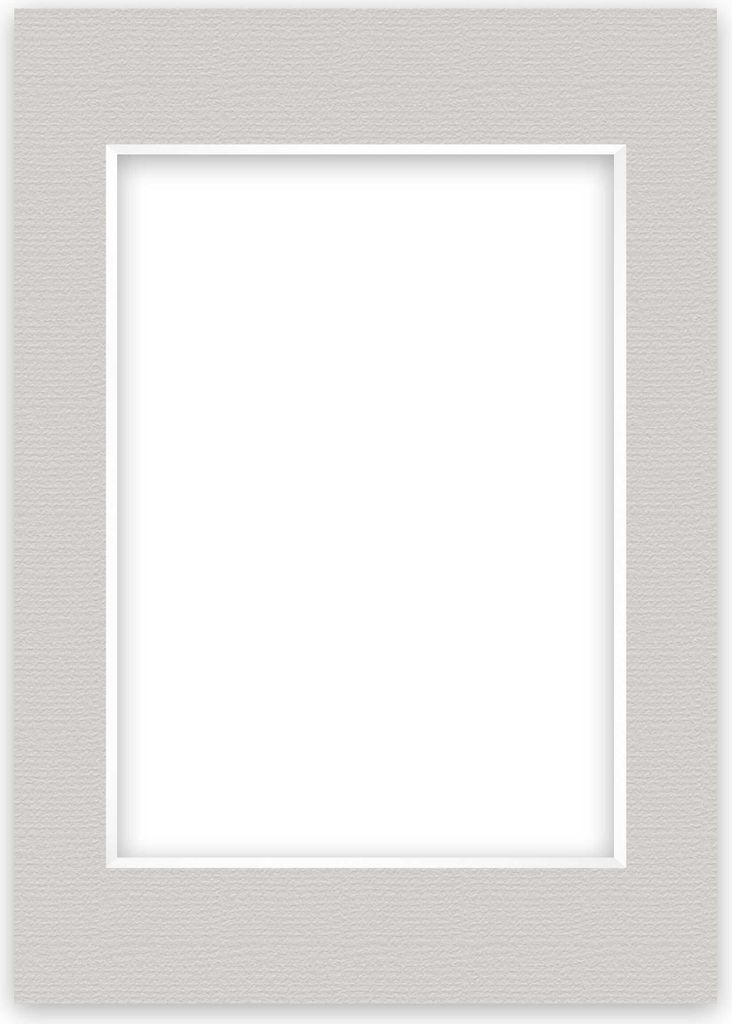 nielsen Conservation Passepartout 2,2 mm, Außenformat 59,4x84,1 cm (DIN A1) für Bilder DIN A2, Kieselgrau mit Struktur