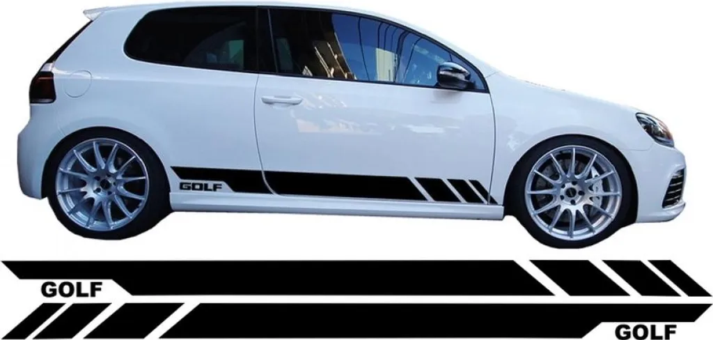 Relooking facile pour VW Golf : autocollant vinyle noir anti-rayures