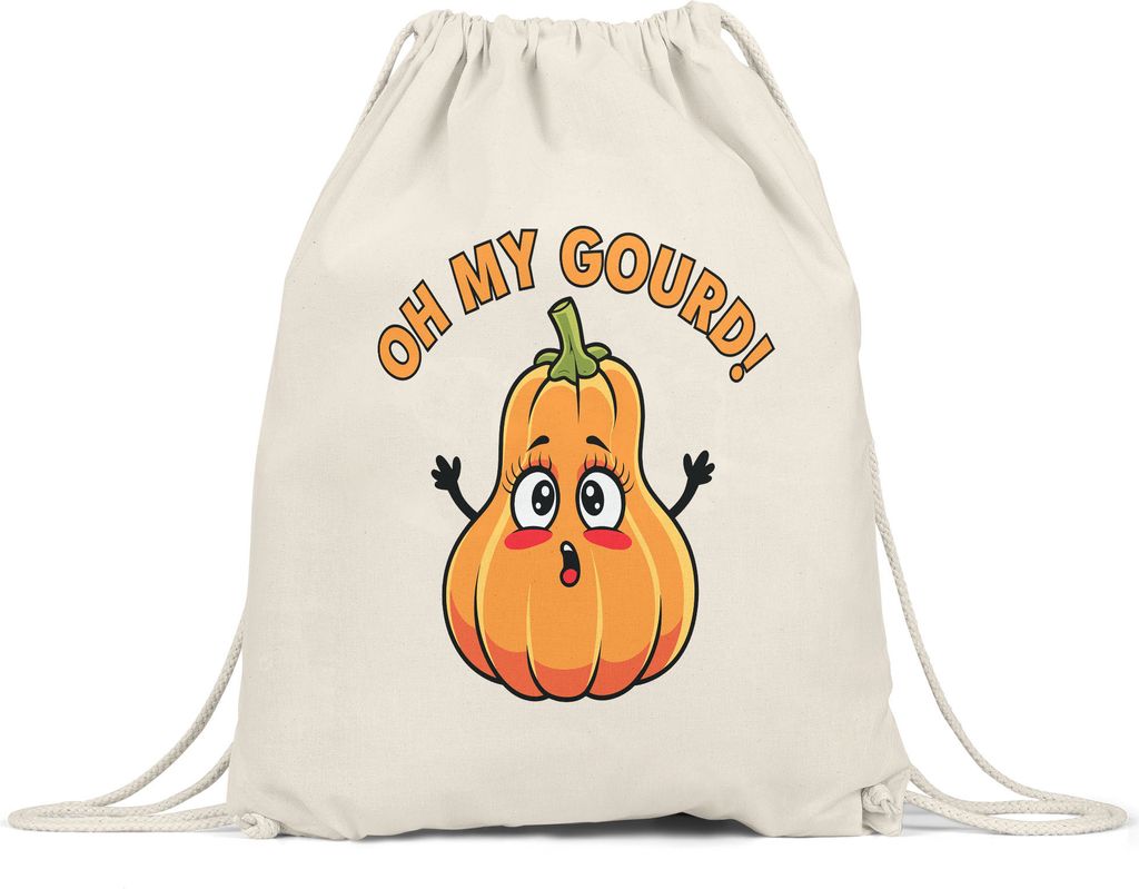 Oh My Gourd Kürbismotiv Turnbeutel Geschenkidee Herbst Produktbild 