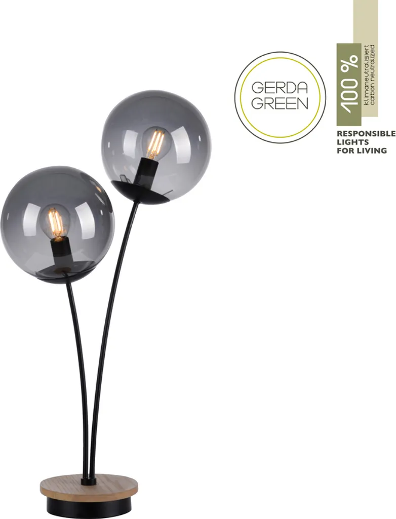 Lampe de chevet double en bois pour chambre et lecture E14 GERDA 50W - 8